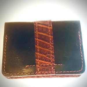 Handmade Leather Wallet with Alligator
